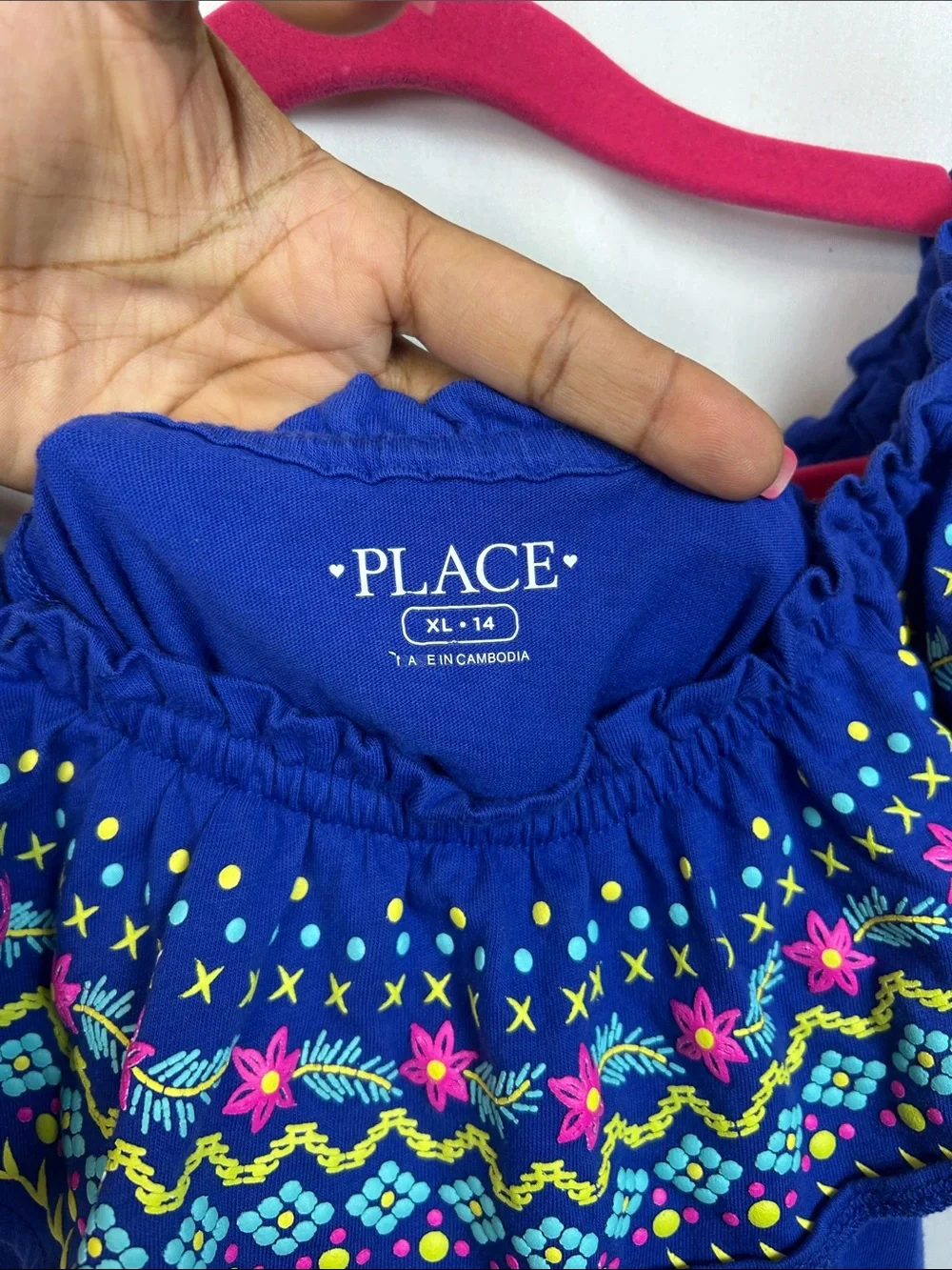 Girls Pink Denim Short Overalls and Embroidered Indigo Romper